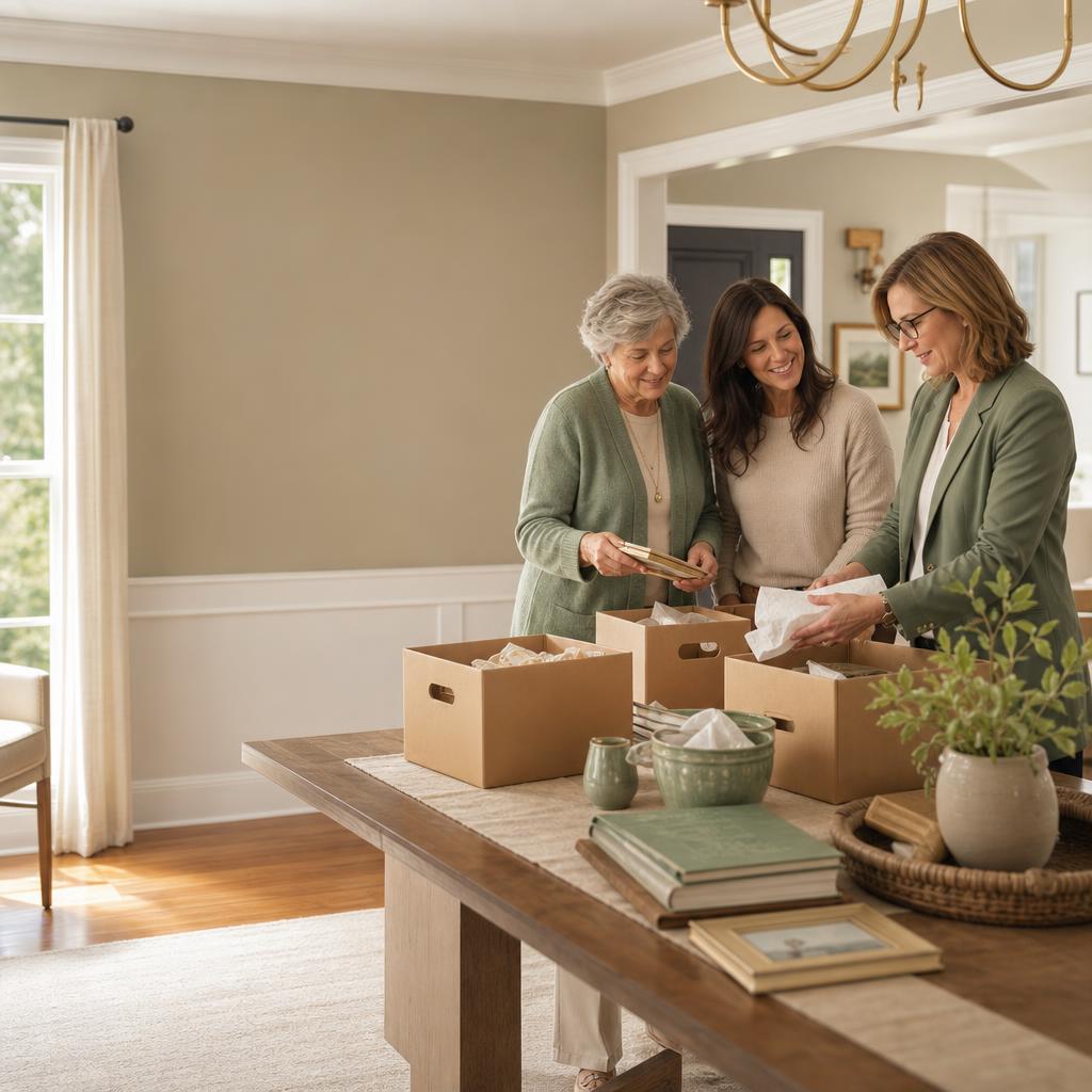 Team member assisting family with downsizing